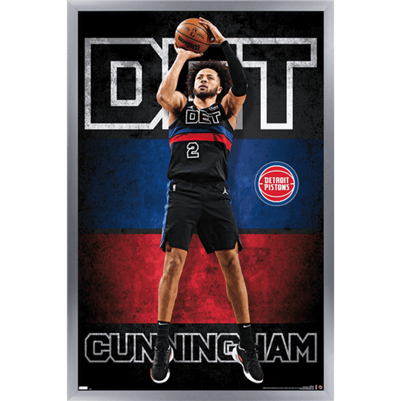 NBA Detroit Pistons - Cade Cunningham 23 Wall Poster, 14.725" x 22.375" Framed