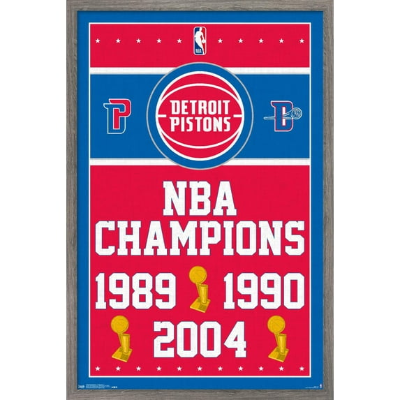 NBA Detroit Pistons - Champions 17 Wall Poster, 14.725" x 22.375", Framed