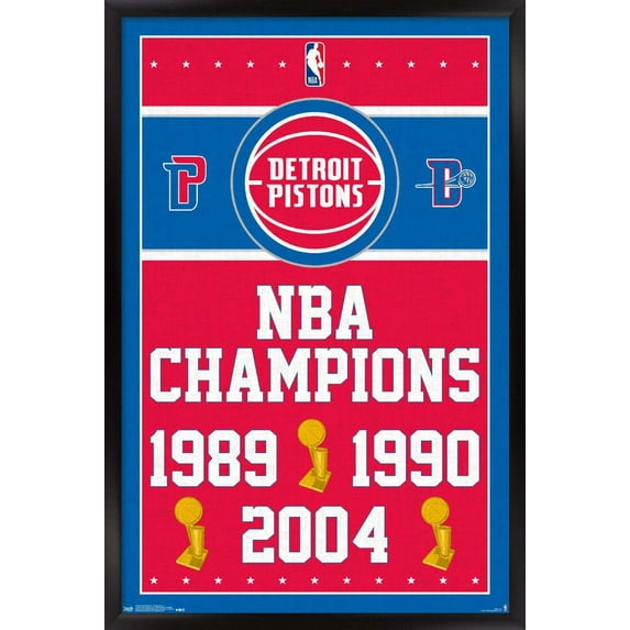 NBA Detroit Pistons - Champions 17 Wall Poster, 14.725" x 22.375", Framed