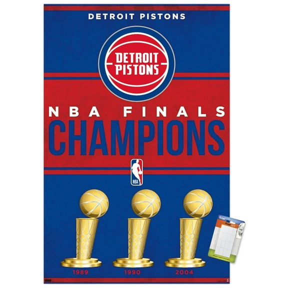 NBA Detroit Pistons - Champions 23 Wall Poster, 14.725" x 22.375"