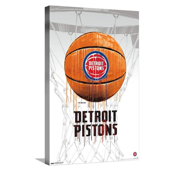 NBA Detroit Pistons - Drip Basketball 21 Canvas Wall Poster, 14.725" x 22.375"
