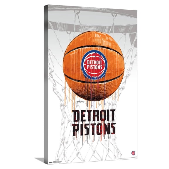 NBA Detroit Pistons - Drip Basketball 21 Canvas Wall Poster, 22.375" x 34"