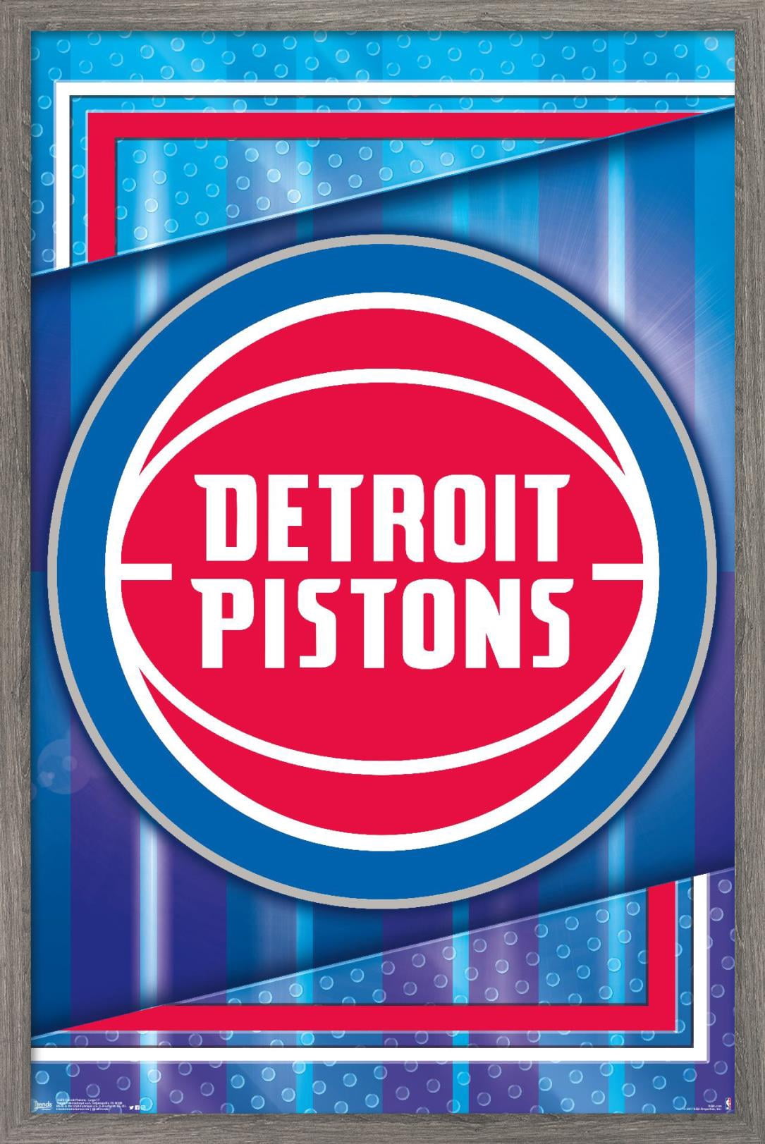 NBA Detroit Pistons - Logo 17 Wall Poster, 14.725" x 22.375", Framed