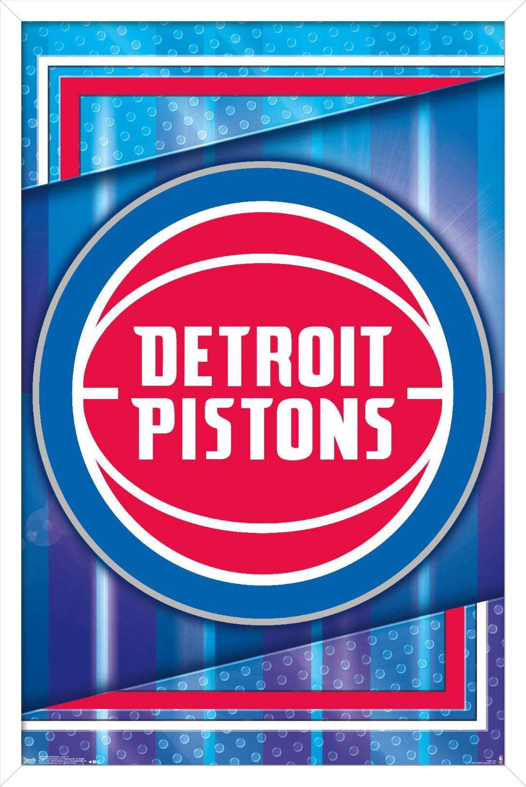 NBA Detroit Pistons - Logo 17 Wall Poster, 14.725" x 22.375", Framed