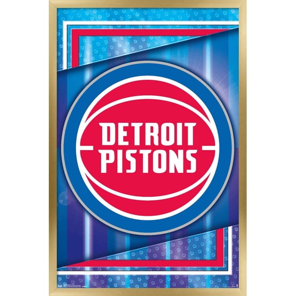 NBA Detroit Pistons - Logo 17 Wall Poster, 22.375" x 34", Framed