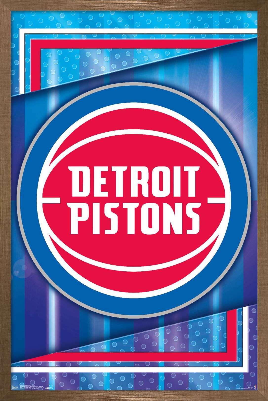 NBA Detroit Pistons - Logo 17 Wall Poster, 22.375" x 34", Framed