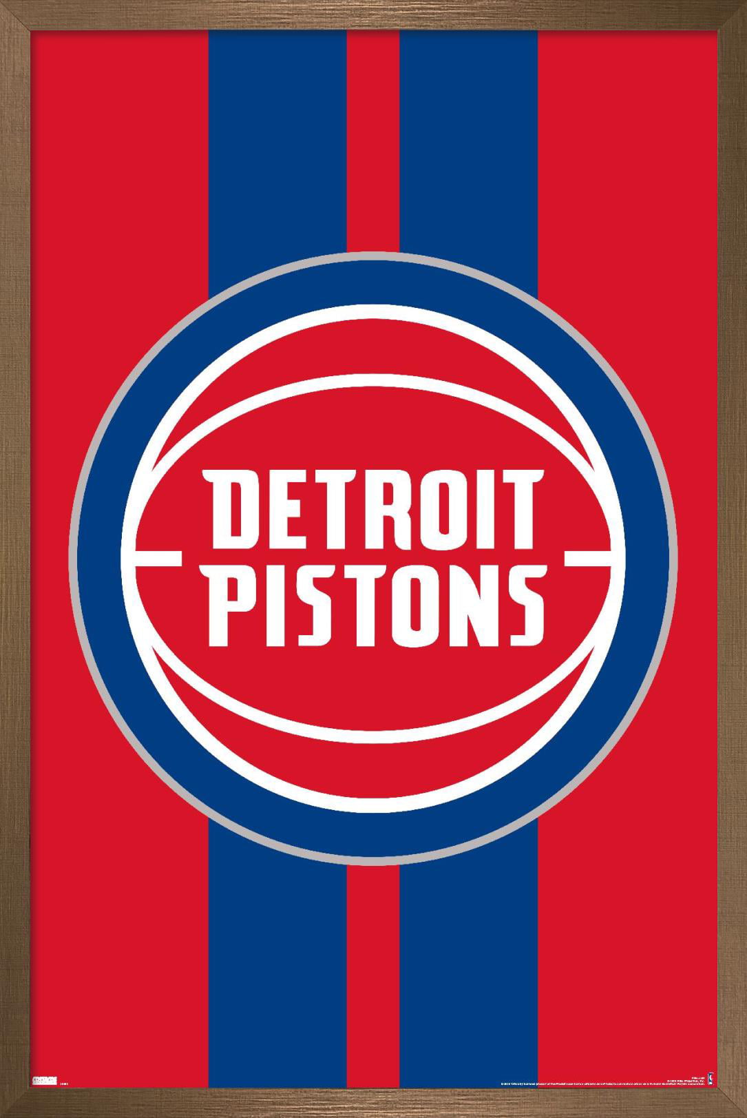 NBA Detroit Pistons - Logo 20 Wall Poster, 14.725 x 22.375, Framed 