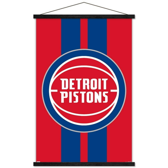 NBA Detroit Pistons - Logo 20 Wall Poster with Wooden Magnetic Frame, 22.375" x 34"