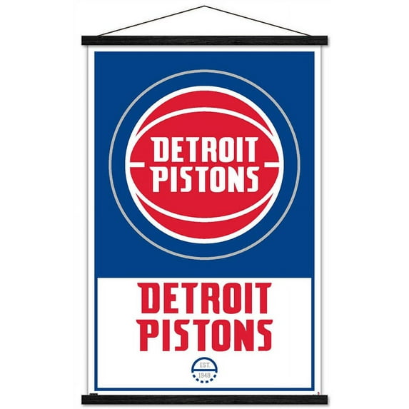 NBA Detroit Pistons - Logo 21 Wall Poster with Magnetic Frame, 22.375" x 34"
