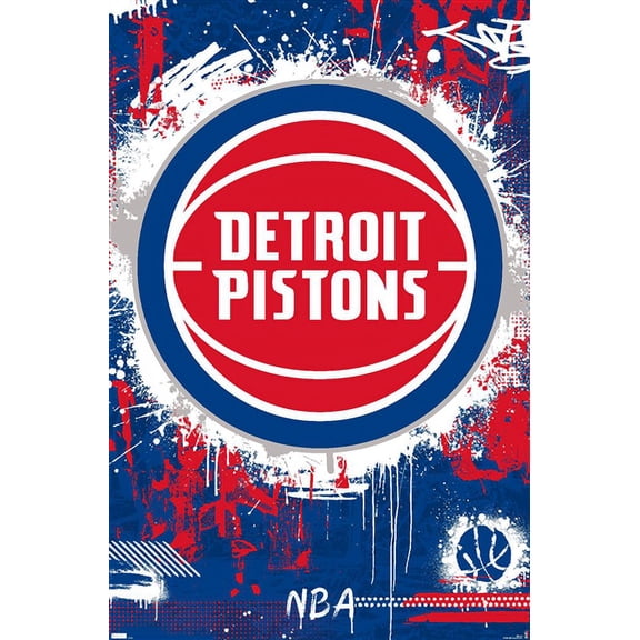 NBA Detroit Pistons - Maximalist Logo 23 Wall Poster, 14.725" x 22.375"
