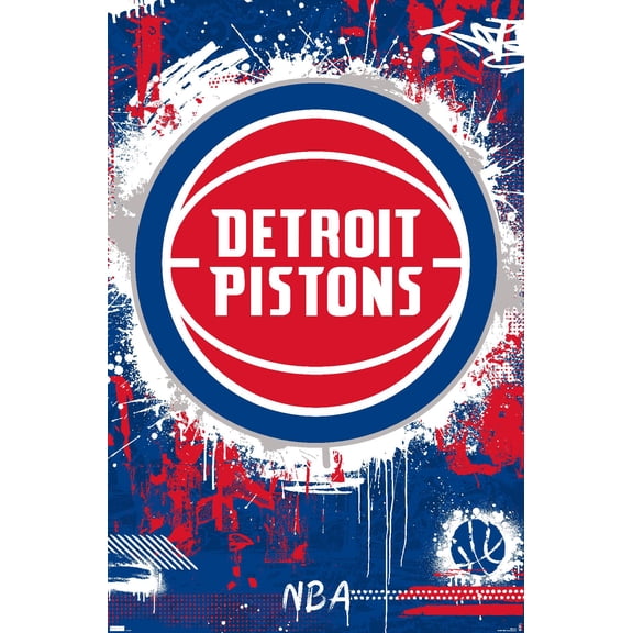 NBA Detroit Pistons - Maximalist Logo 23 Wall Poster, 22.375" x 34"