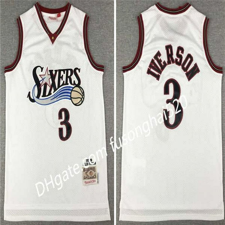 Allen iverson best sale black throwback jersey