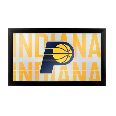 Indiana Pacers NBA City Framed Bar Mirror - Gold, Navy Blue