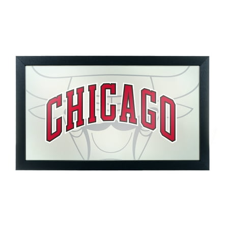 Chicago Bulls NBA Fade Framed Bar Mirror - Red, Black