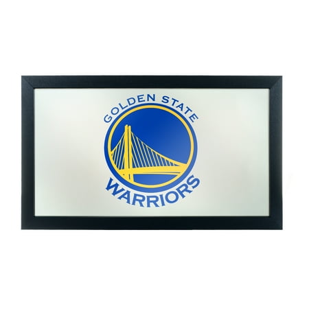 Golden State Warriors NBA Fade Framed Bar Mirror - Blue, Gold