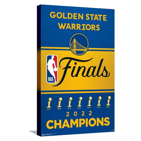 NBA Golden State Warriors - 2022 Commemorative Finals Team Logo Canvas Wall Poster, 14.725" x 22.375"