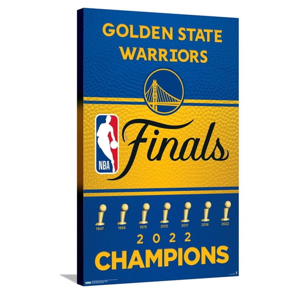 NBA Golden State Warriors - 2022 Commemorative Finals Team Logo Canvas Wall Poster, 22.375" x 34"