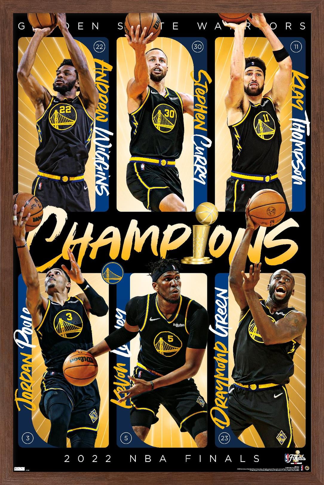 NBA Golden State Warriors - 2022 Commemorative NBA Finals Champions Wall Poster, 22.375" x 34" Framed