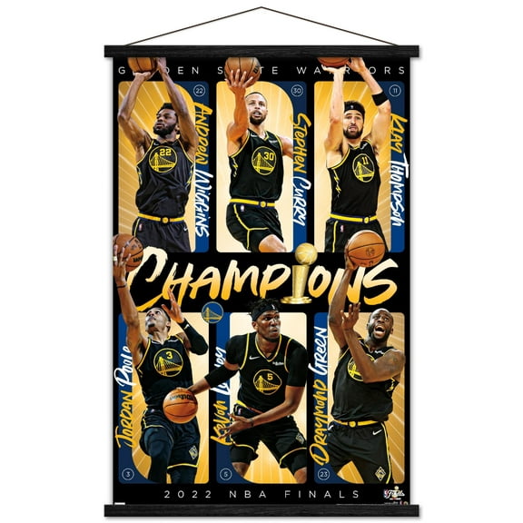 NBA Golden State Warriors - 2022 Commemorative NBA Finals Champions Wall Poster with Magnetic Frame, 22.375" x 34"