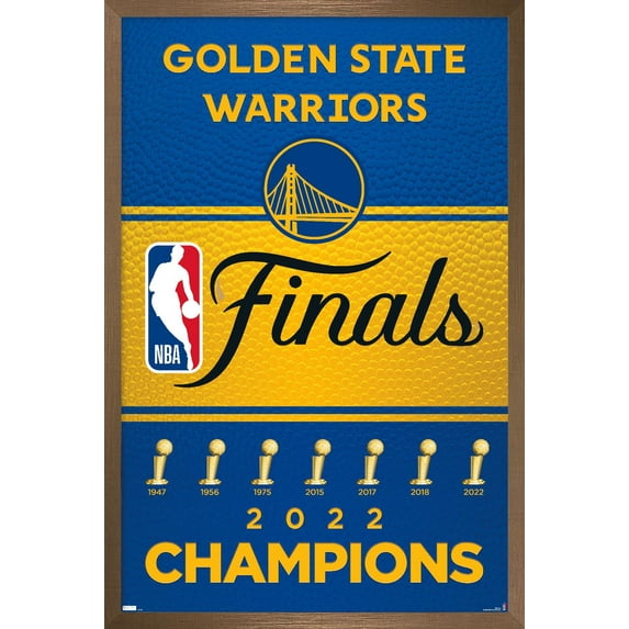 NBA Golden State Warriors - 2022 Commemorative NBA Finals Team Logo Wall Poster, 14.725" x 22.375" Framed