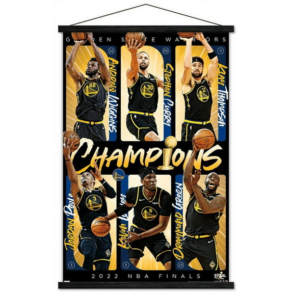 NBA Golden State Warriors - 2022 NBA Finals Champions Wall Poster with Magnetic Frame, 22.375" x 34"