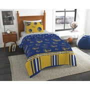 NBA Golden State Warriors Bed In Bag Set, 100% polyester, Twin Size, Team Colors, 4 Piece Set