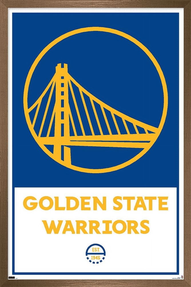 NBA Golden State Warriors - Logo 21 Wall Poster, 14.725" x 22.375", Framed