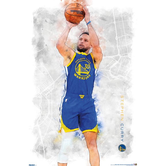 NBA Golden State Warriors: Map - Stephen Curry 26 Wall Poster, 22.375" x 34"