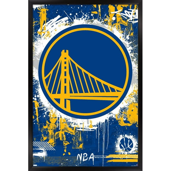 NBA Golden State Warriors - Maximalist Logo 23 Wall Poster, 14.725" x 22.375" Framed