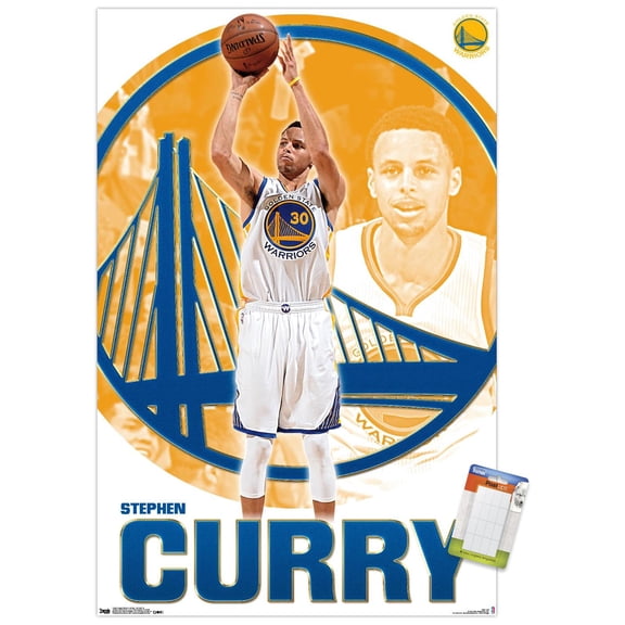NBA Golden State Warriors - Stephen Curry 15 Wall Poster, 14.725" x 22.375"