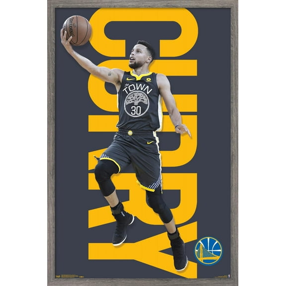 NBA Golden State Warriors - Stephen Curry 18 Wall Poster, 22.375" x 34", Framed