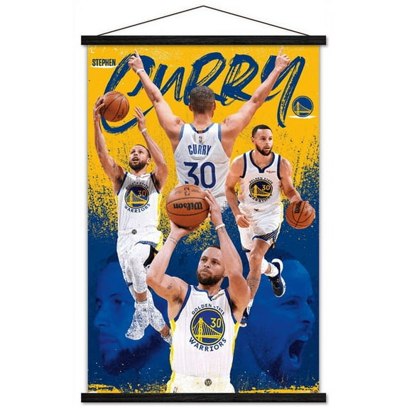 NBA Golden State Warriors - Stephen Curry 22 Wall Poster with Magnetic Frame, 22.375" x 34"