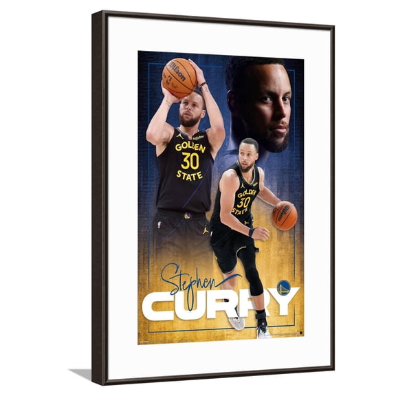 NBA Golden State Warriors - Stephen Curry 25 Canvas Wall Poster, 14.725" x 22.375"