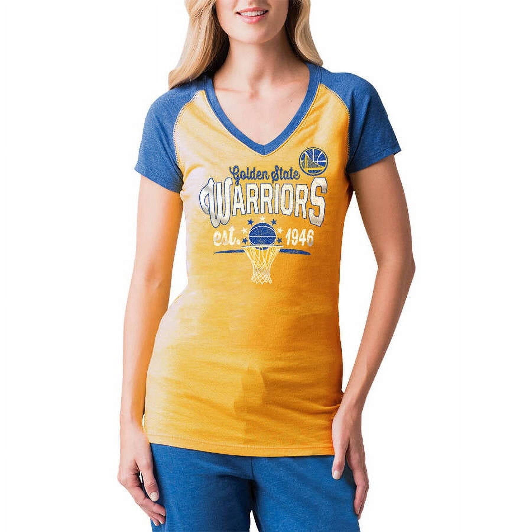 NBA Golden State Warriors Women's Short Sleeve Raglan V Neck Tee ...