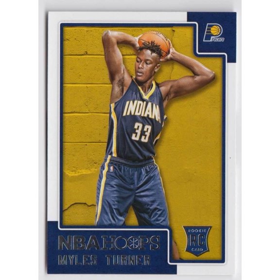 NBA Hoops Myles Turner #272 Rookie Base Set Near Mint Panini Indiana Pacers Indiana Pacers NBA Basketball Trading Card