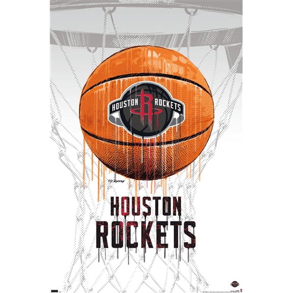 NBA Hoton Rockets - Drip Basketball 21 14.72" x 22.37" Poster, by Trends International