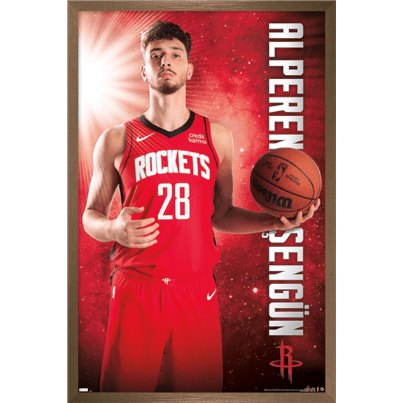 NBA Houston Rockets - Alperen Sengün 23 Wall Poster, 14.725" x 22.375" Framed