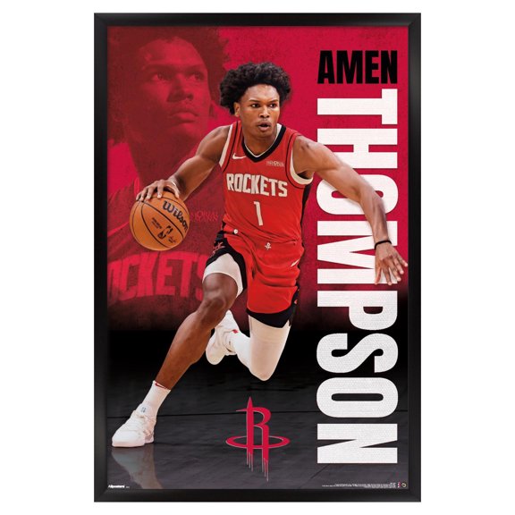 Amen Thompson Houston Rockets 23" x 34" Framed Player Poster