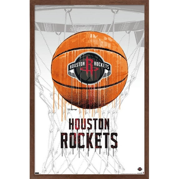 NBA Houston Rockets - Drip Basketball 21 Wall Poster, 14.725" x 22.375", Framed