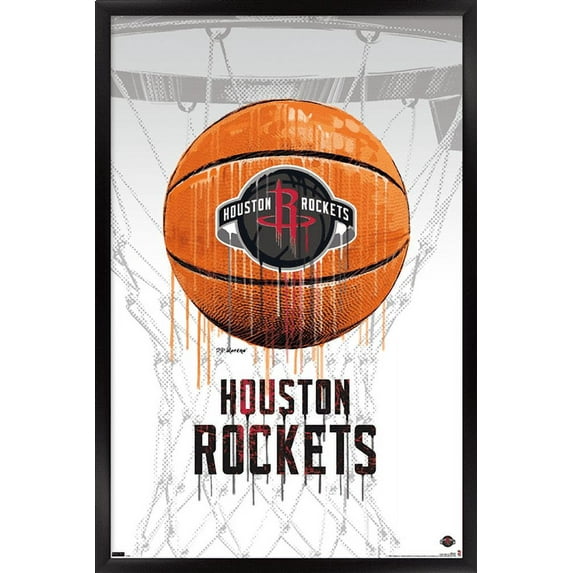NBA Houston Rockets - Drip Basketball 21 Wall Poster, 14.725" x 22.375", Framed