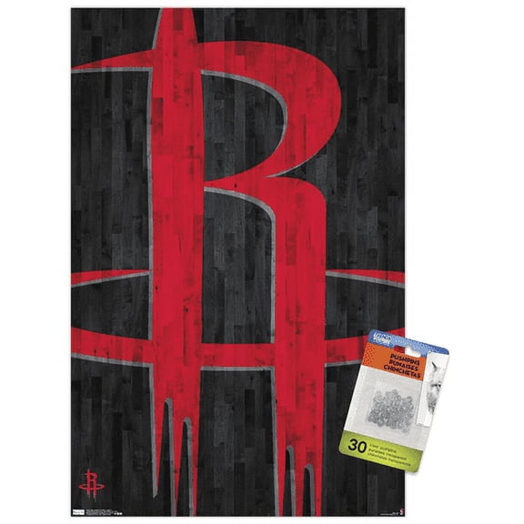 NBA Houston Rockets - Logo 19 Wall Poster with Pushpins, 14.725" x 22.375"