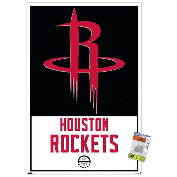 NBA Houston Rockets - Logo 21 Wall Poster with Push Pins, 22.375" x 34"