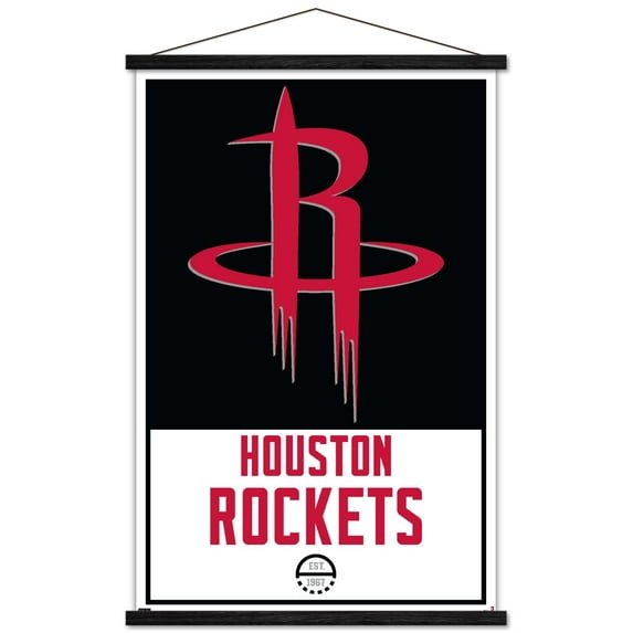 NBA Houston Rockets - Logo 21 Wall Poster with Wooden Magnetic Frame, 22.375" x 34"