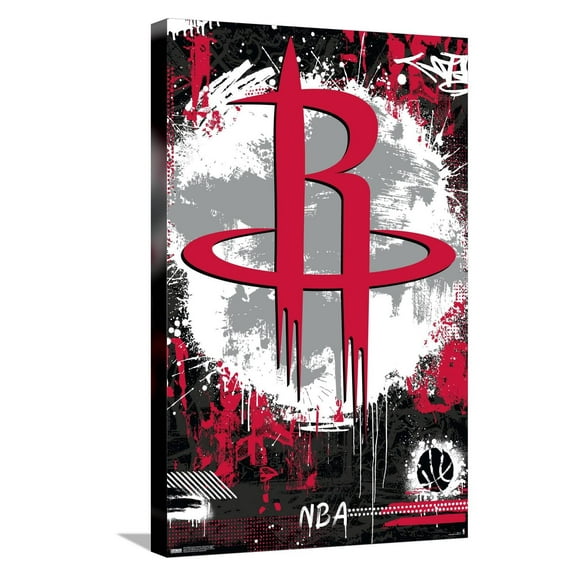 NBA Houston Rockets - Maximalist Logo 23 Canvas Wall Poster, 14.725" x 22.375"