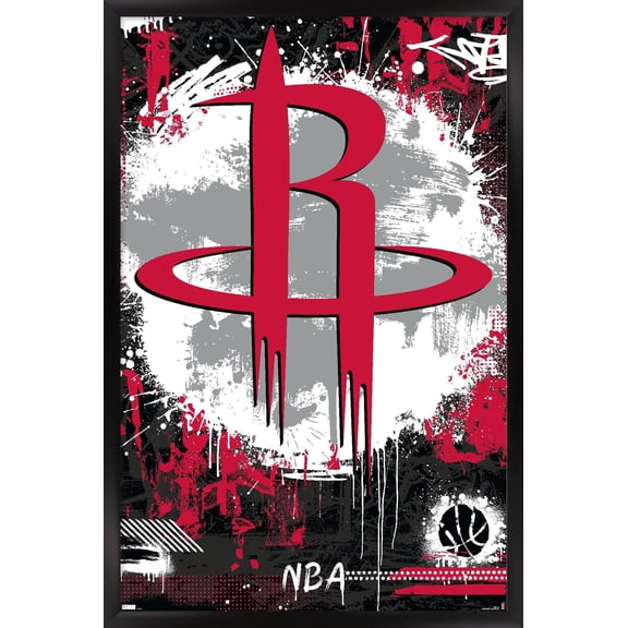NBA Houston Rockets - Maximalist Logo 23 Wall Poster, 14.725" x 22.375" Framed