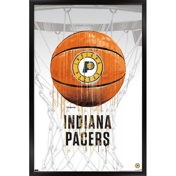 NBA Indiana Pacers - Drip Basketball 21 Wall Poster, 22.375" x 34", Framed