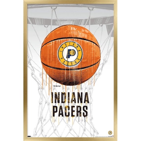 NBA Indiana Pacers - Drip Basketball 21 Wall Poster, 22.375" x 34", Framed