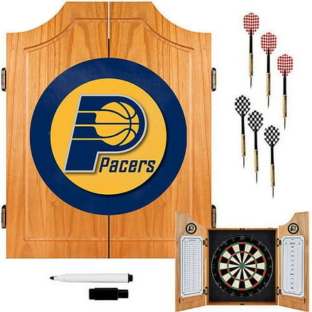 Indiana Pacers NBA Dart Cabinet Set with Darts and Board - Navy, Gold