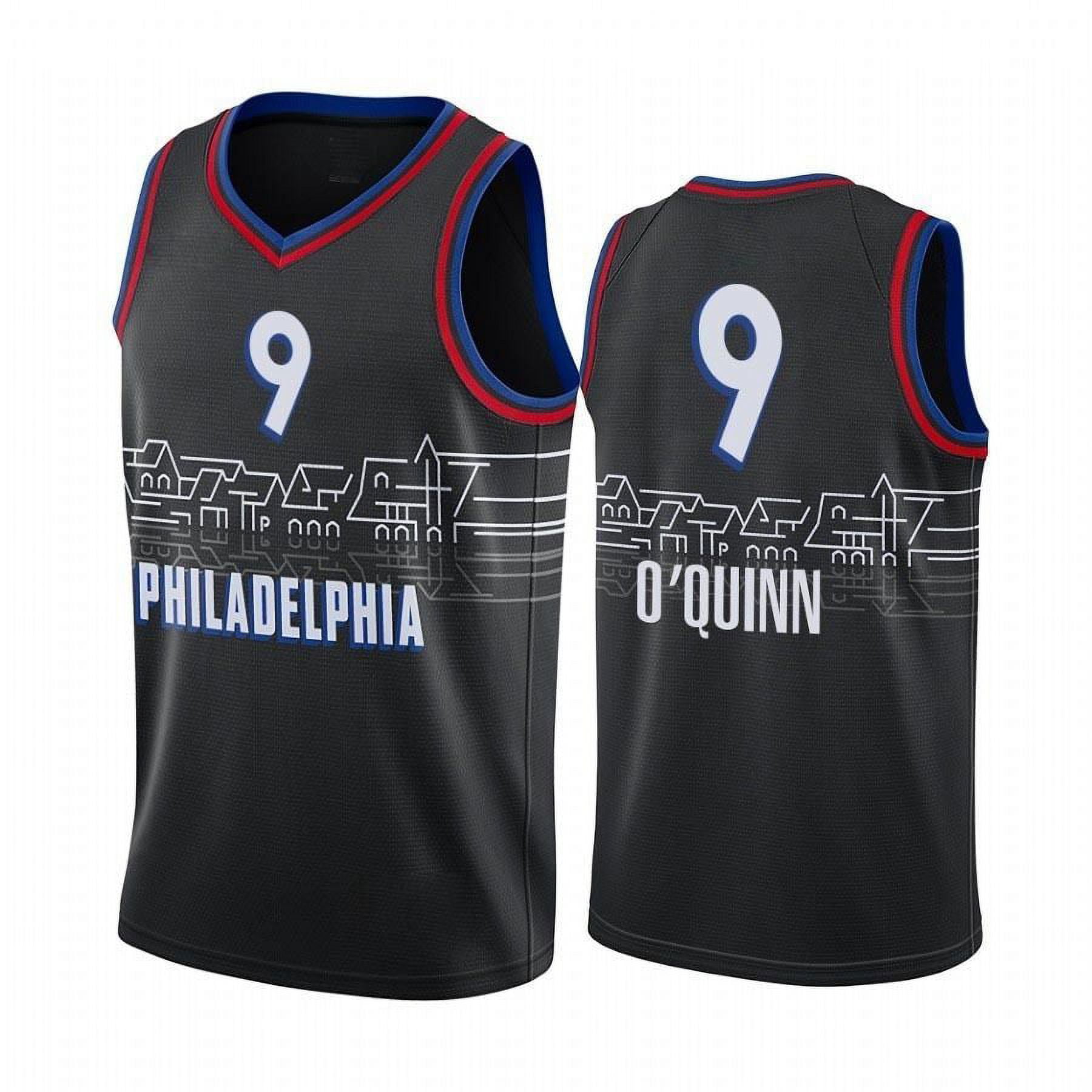 NBA_ Jersey Philadelphia 76ers''Men Kyle O'Quinn Joel Embiid Ben Simmons  Allen Iverson City Boathouse Row Jersey 