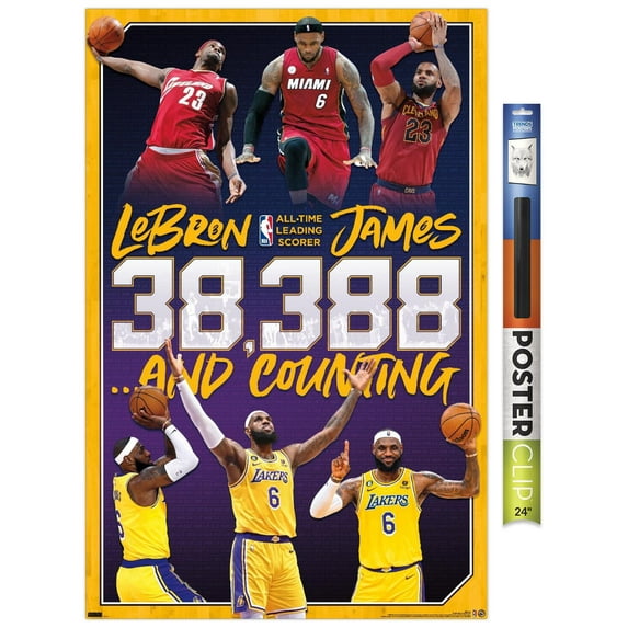 NBA League - LeBron James All-Time Scoring Leader Wall Poster, 22.375" x 34"